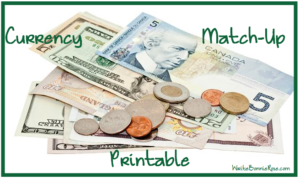 Currency Match-Up Printable