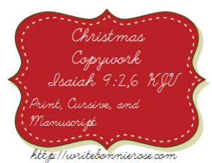Christmas Copywork from Isaiah