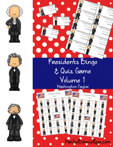 US Presidents Bingo and Quiz Game Volume 1