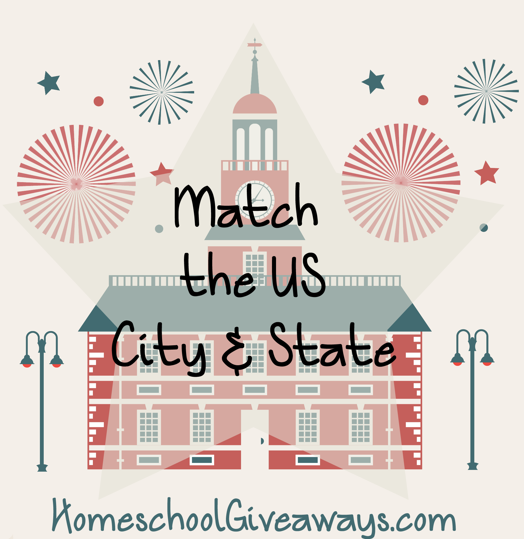 FREE Match the US City and State Printable Pack