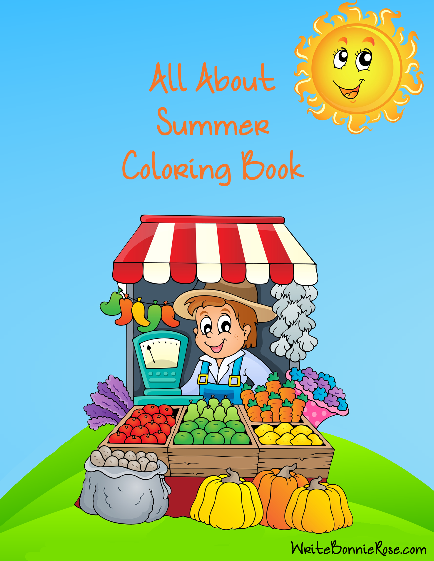 All About Summer Coloring Book - WriteBonnieRose.com