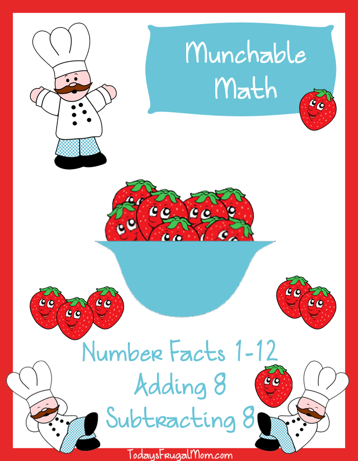 FREE Elementary Math Worksheets-Munchable Math Strawberries