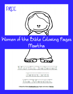 Free Bible Coloring Page-Martha