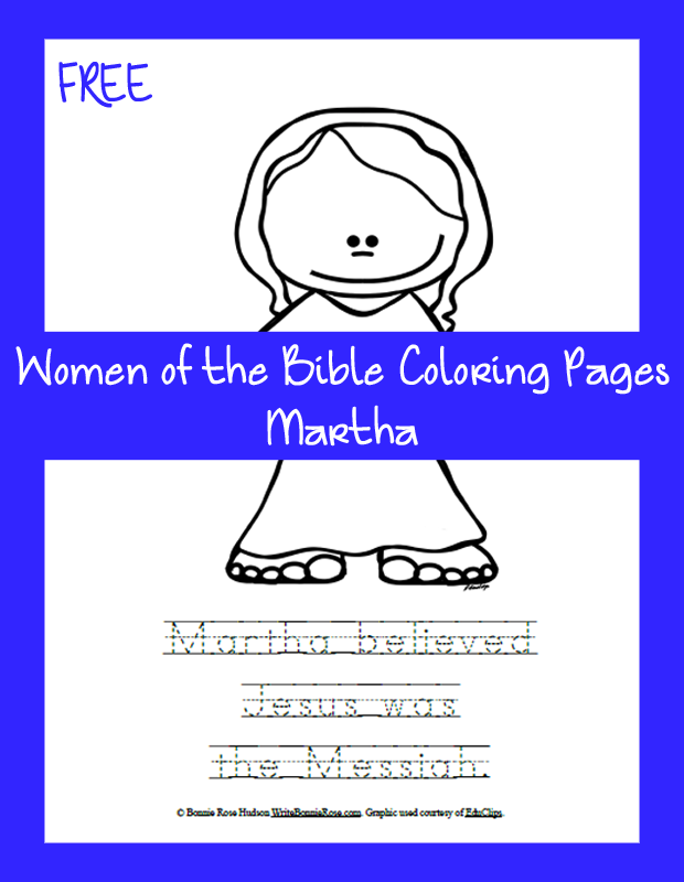 Free Women of the Bible Coloring Page-Martha