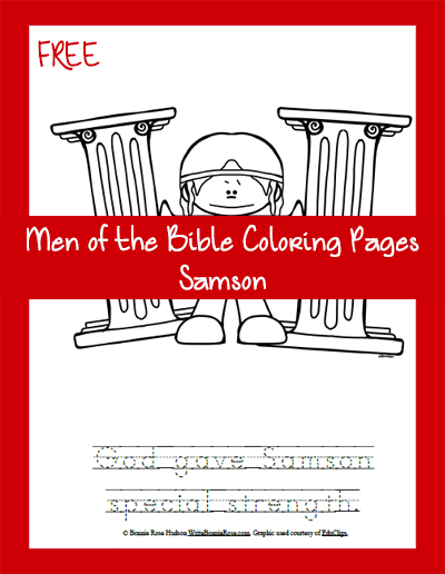 Free Men of the Bible Coloring Page-Samson