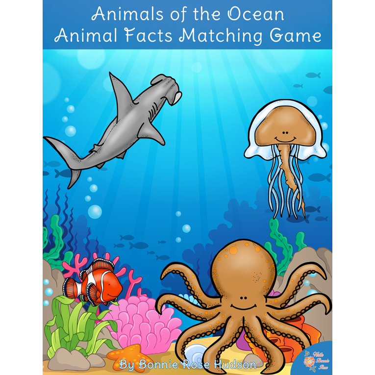 Animals of the Ocean: Animal Facts Matching Game 