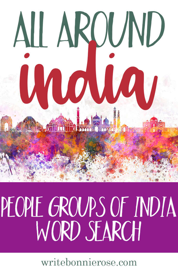 People Groups of India Word Search - All Around India Notebooking