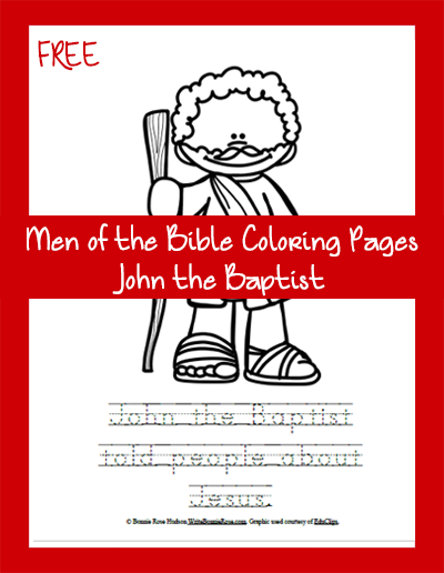 Free Men of the Bible Coloring Page-John the Baptist