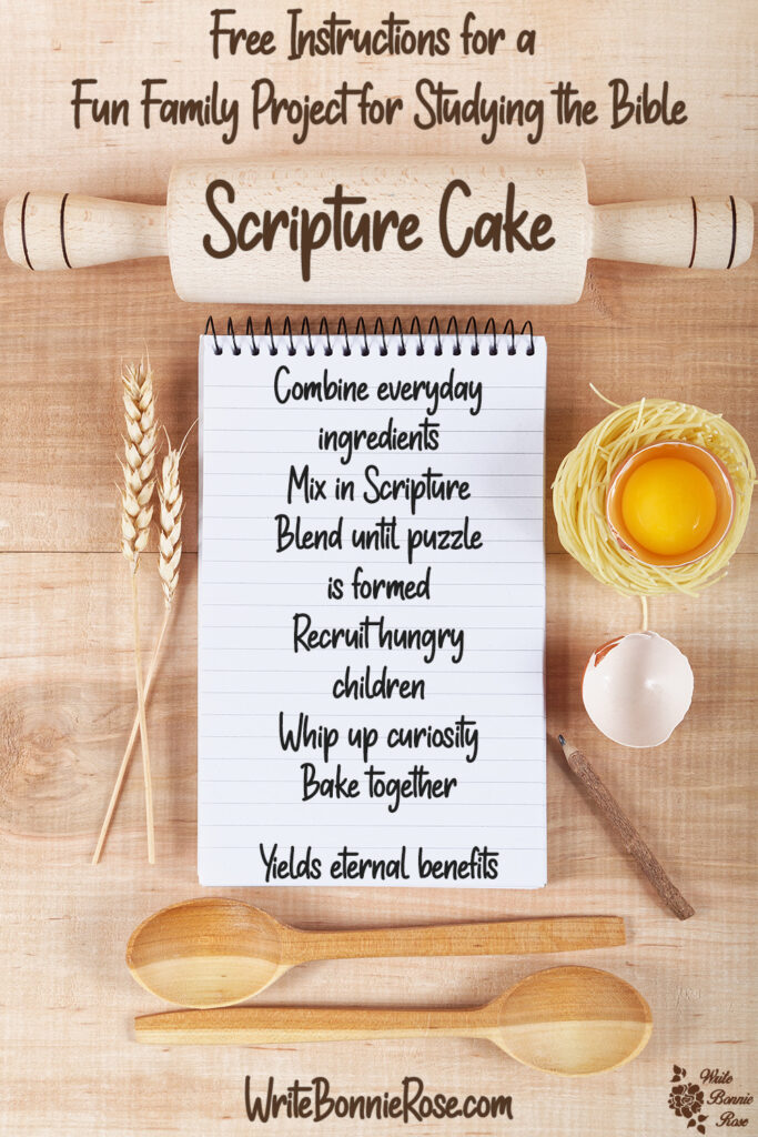 Scripture Cake - Free Instructions for a Fun Family Project for Studying the Bible